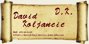 David Koljančić vizit kartica